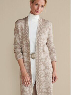 Soft Surroundings Ivy Shimmer Long Cardigan - Size Medium